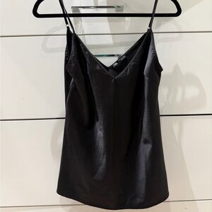 Zara Black Satin Effect V-Neck Cami size small